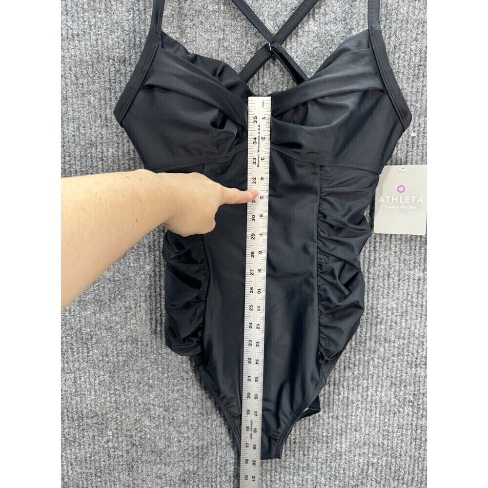 Athleta Twister Swimsuit One Piece Womens 36 B/C Black Underwire Ruched Side NEW - Picture 8 of 11